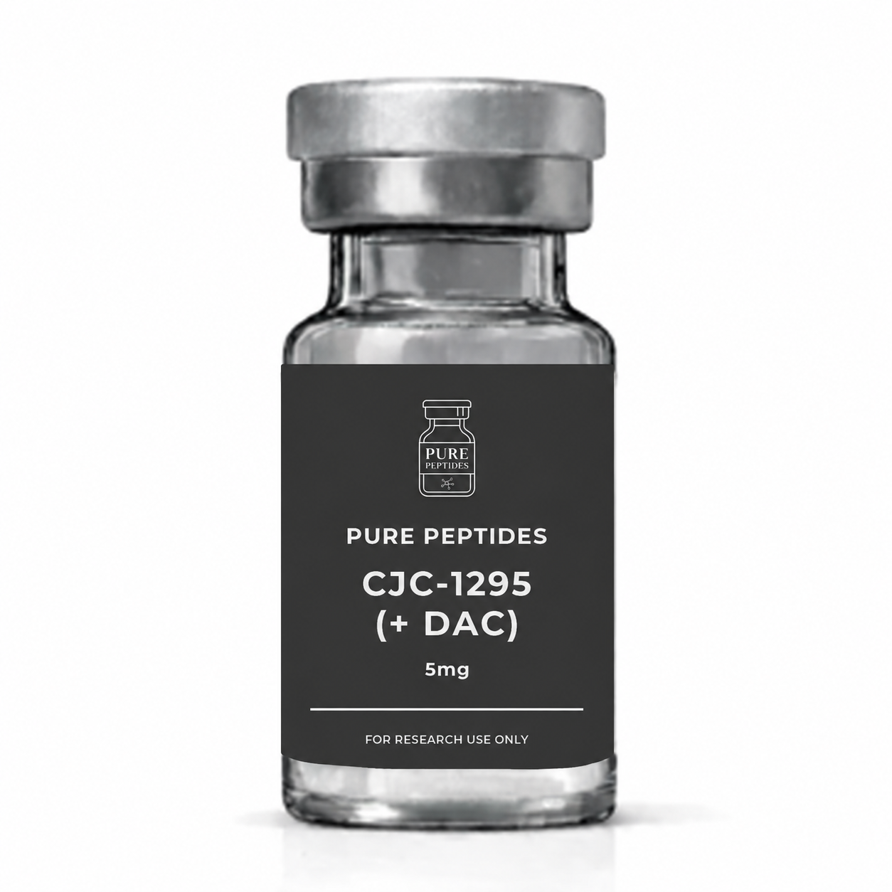 Pure Peptides CJC-1295 + DAC 5mg vial mockup on a white background