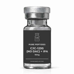 Pure Peptides CJC-1295 NO DAC + IPA 10mg vial mockup on a white background