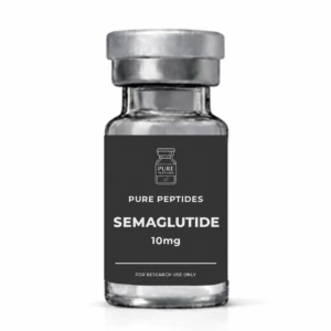 Pure Peptides SEMAGLUTIDE 10mg vial mockup on a white background